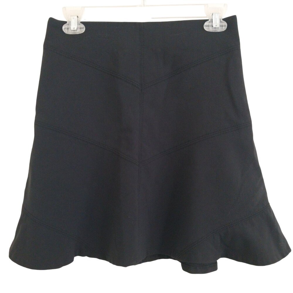 Ann Taylor Loft Ponte Seamed Mini Circle Skater Skirt Size 2 Like New Black